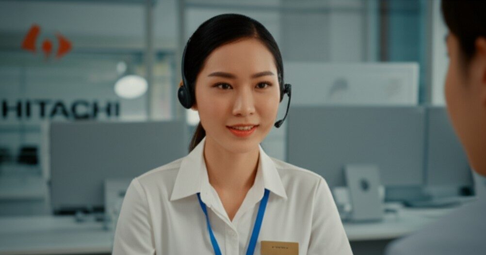 Nhân viên Trung tâm hỗ trợ tư vấn bảo hành Hitachi
