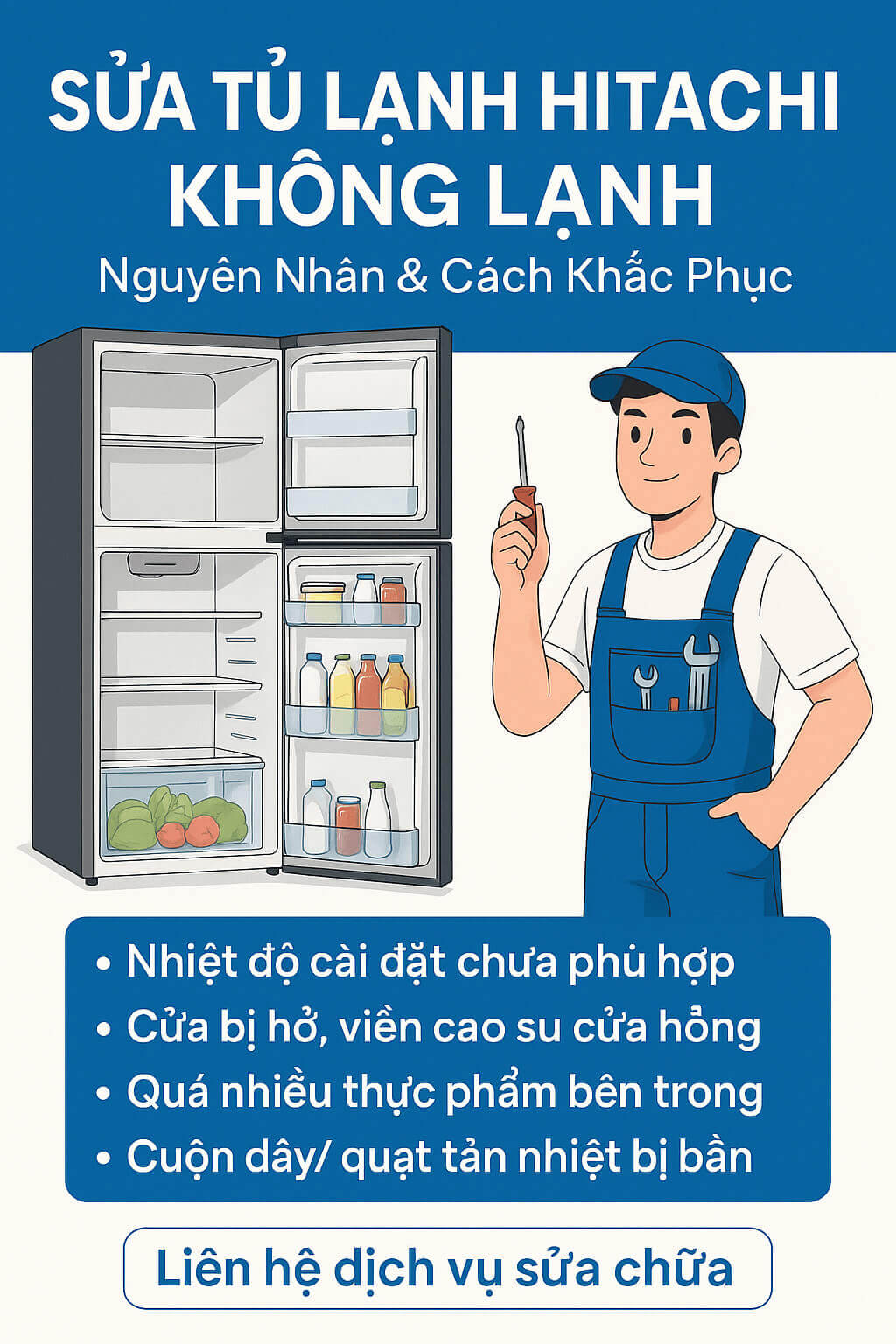 Sửa Tủ Lạnh Hitachi Không Lạnh – 8 Nguyên Nhân Chính & Cách Khắc Phục 1 Nguyên nhân tủ lạnh Hitachi không lạnh và cách khắc phục