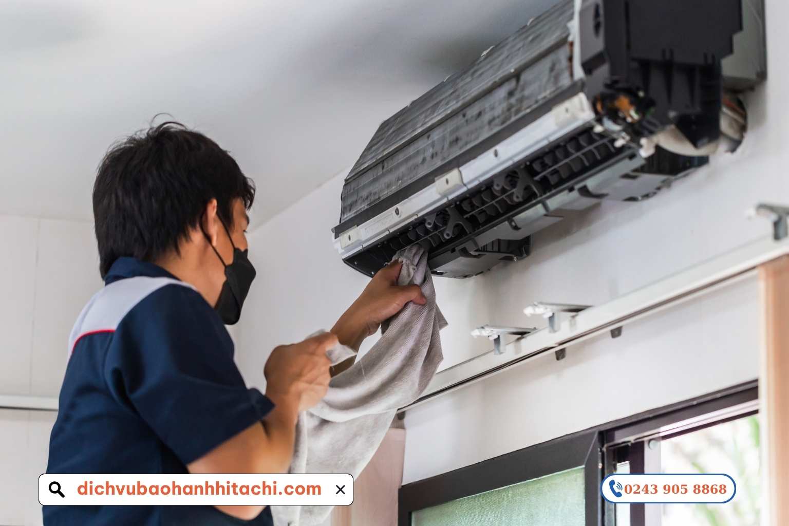 Trung Tâm Bảo Hành Hitachi Miền Bắc - Uy Tín, Nhanh Chóng, Chuyên Nghiệp 3 Ngắt nguồn điện và tháo lưới lọc bụi an toàn
